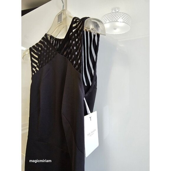 BNWT TED BAKER LONDON LUCETTE MESH DETAIL BODYCON DRESS black - Picture 9 of 16